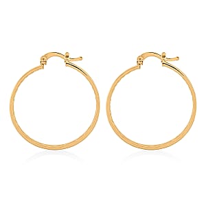 10K Yellow Gold Greek Key Hoop Earrings 3.32 Grams