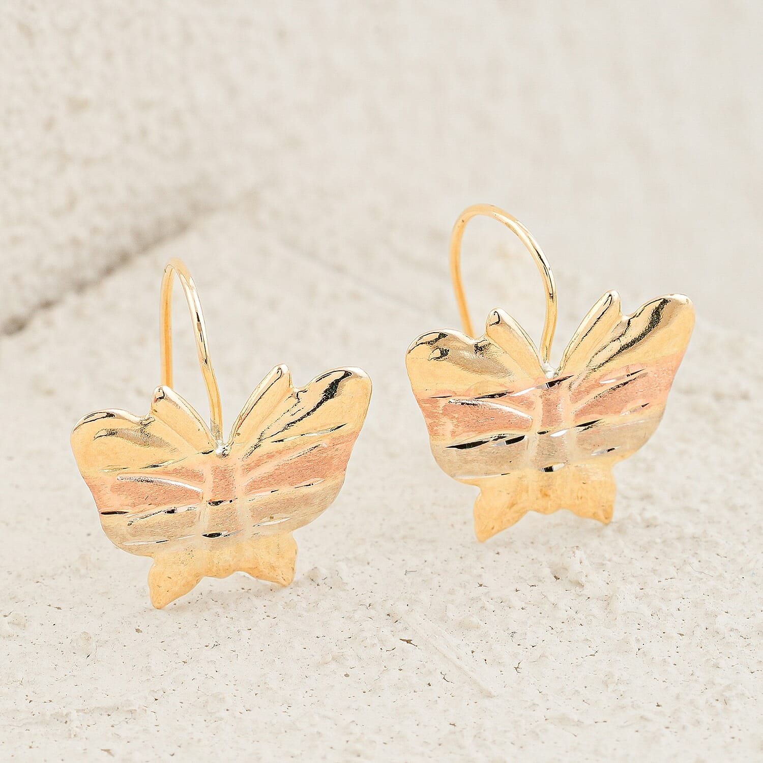 10K Yellow Gold Butterfly Earrings 0.94 Grams