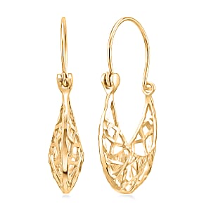 Diamond-Cut Designer Earrings in 10K Yellow Gold 1.72 Grams