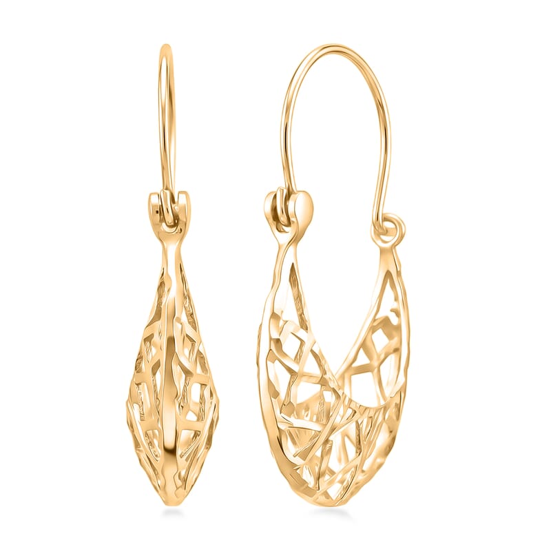 Diamond-Cut Designer Earrings in 10K Yellow Gold 1.72 Grams