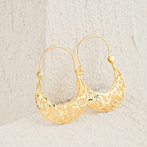 Diamond-Cut Designer Earrings in 10K Yellow Gold 1.72 Grams