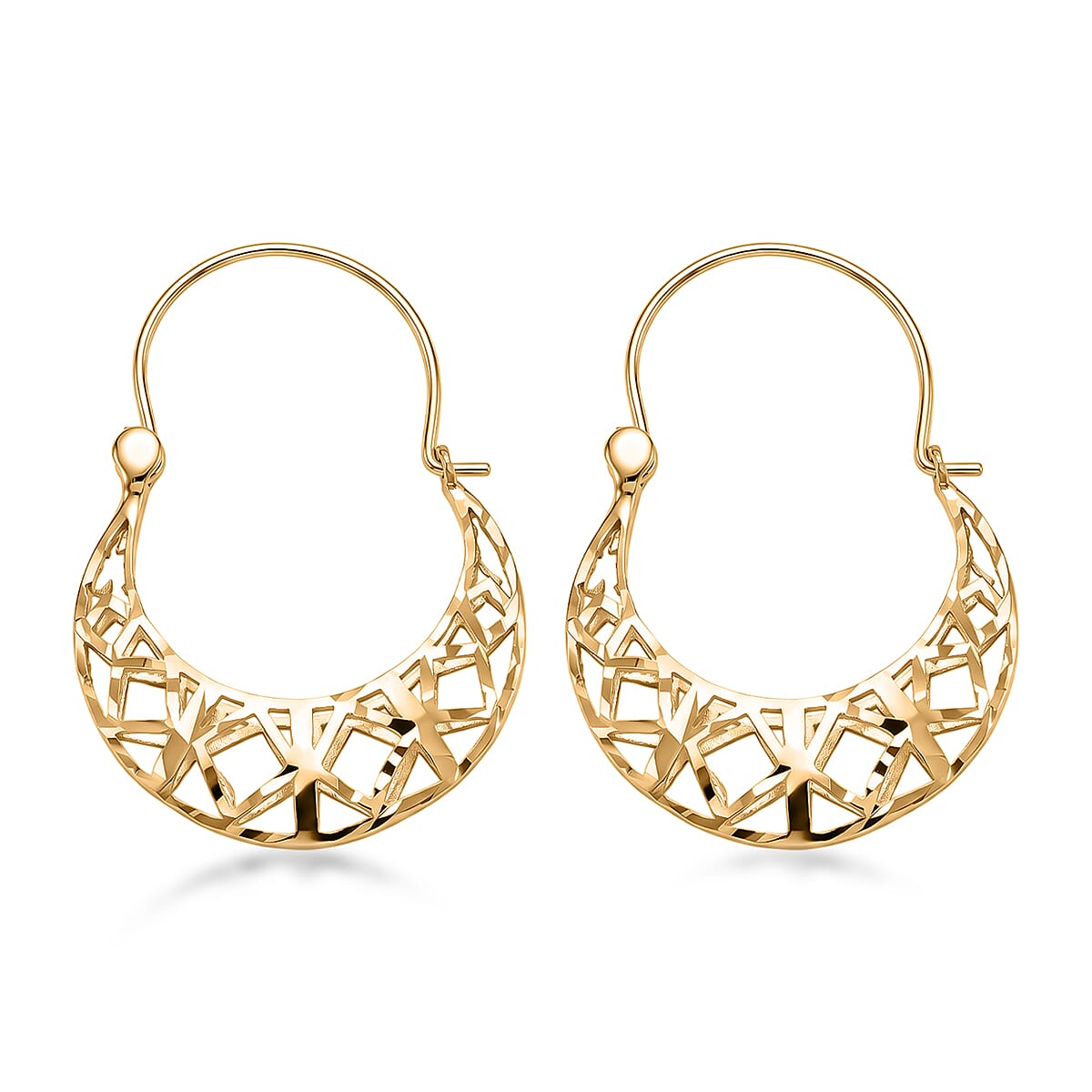 Diamond-Cut Designer Earrings in 10K Yellow Gold 1.72 Grams image number 3