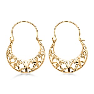 Diamond-Cut Designer Earrings in 10K Yellow Gold 1.72 Grams