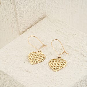 Diamond-Cut Heart Earrings in 10K Yellow Gold 1.48 Grams
