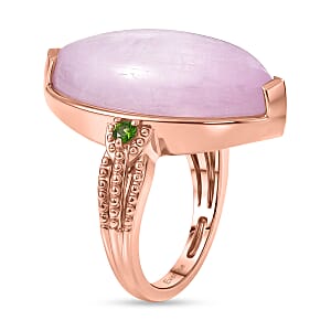 EverTrue Kunzite, Chrome Diopside Ring in 18K RG Plated (Size 10.0) 17.00 ctw