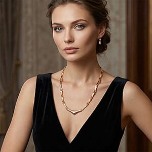 Organic Link Necklace (21 Inches) in Goldtone