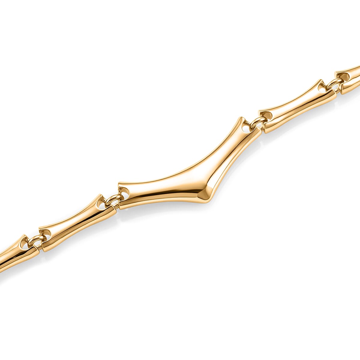 Organic Link Necklace (21 Inches) in Goldtone image number 3