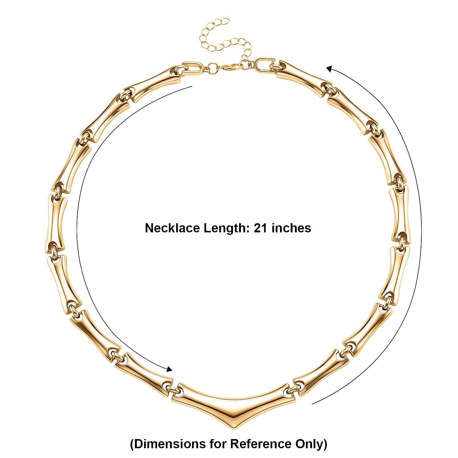Organic Link Necklace (21 Inches) in Goldtone