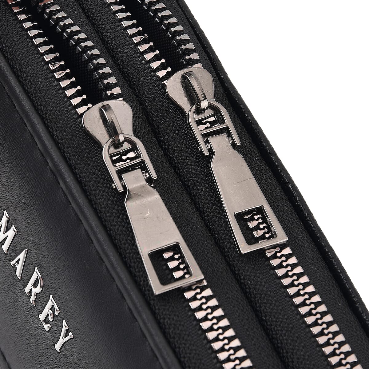 Le Marey Black Foux Leather Phone Bag with Shoulder Strap image number 3