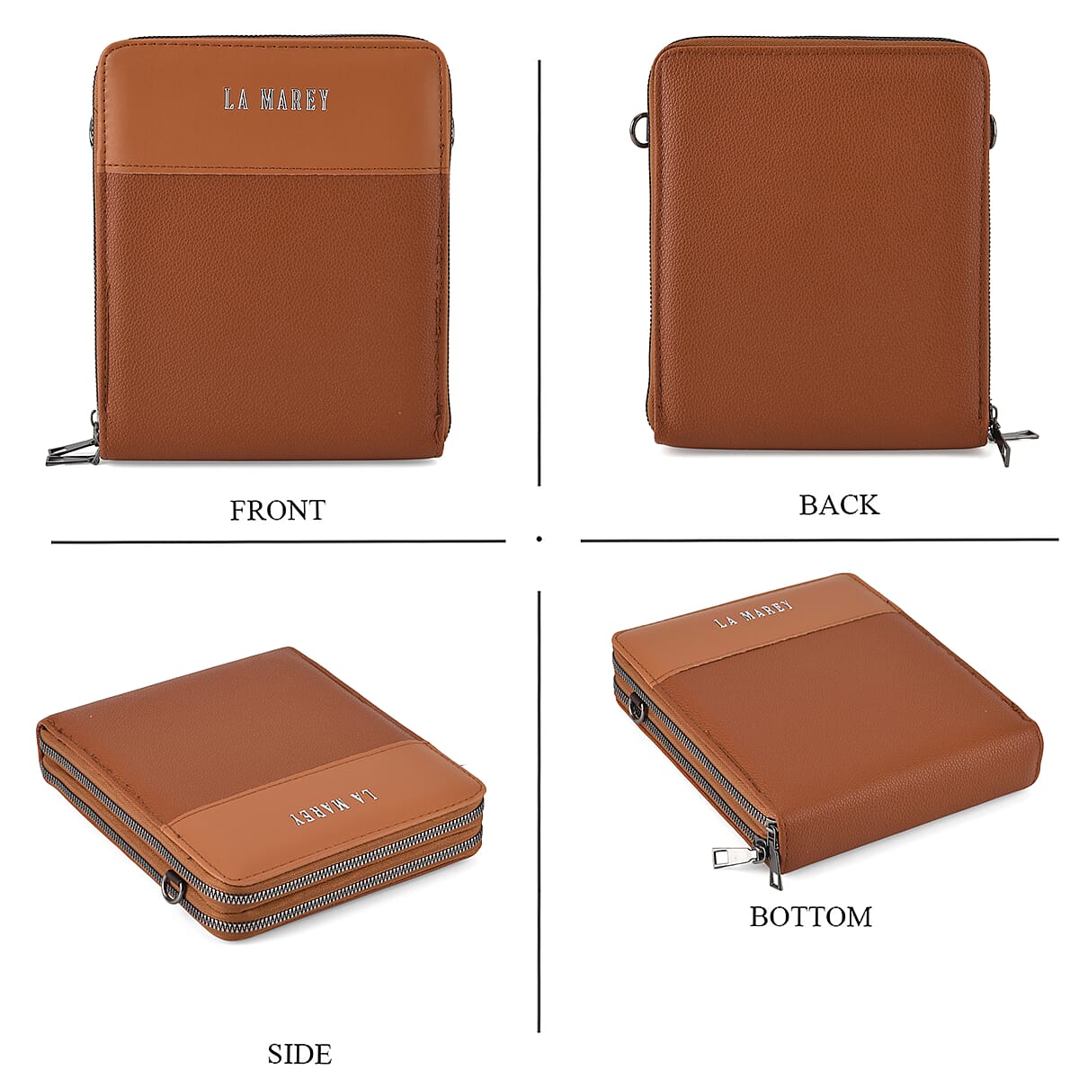 Le Marey Coffee Foux Leather Phone Bag with Shoulder Strap image number 1