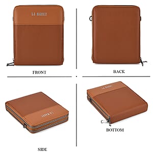 Le Marey Coffee Foux Leather Phone Bag with Shoulder Strap