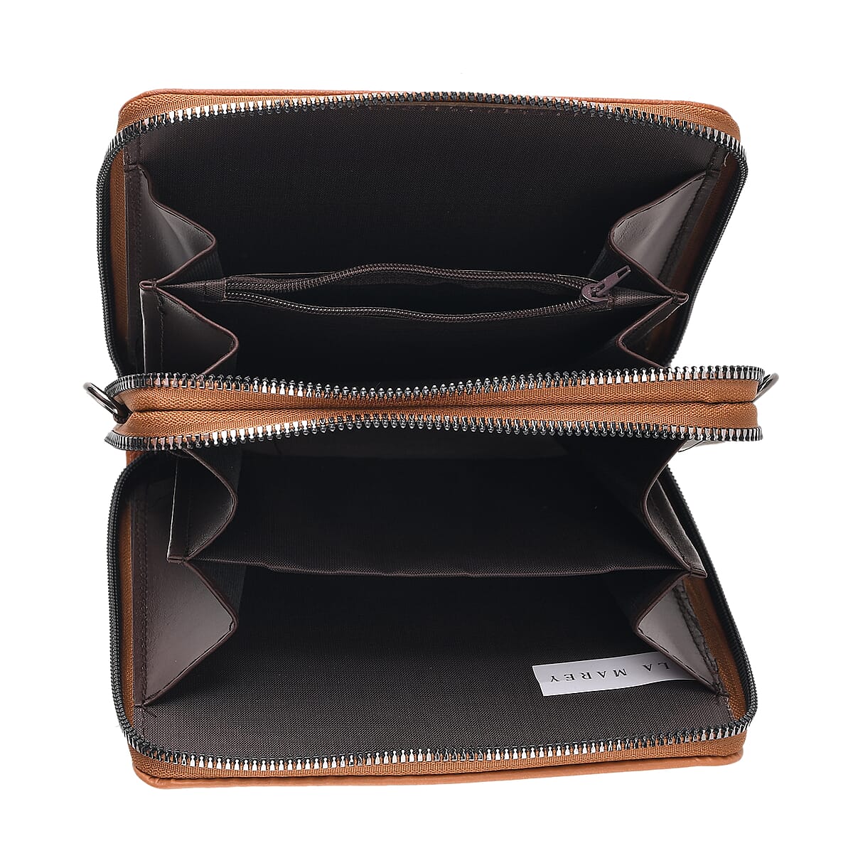 Le Marey Coffee Foux Leather Phone Bag with Shoulder Strap image number 2