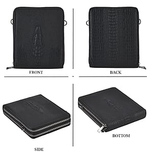 La Marey Black Crocodile Faux Leather Men's Phone Bag