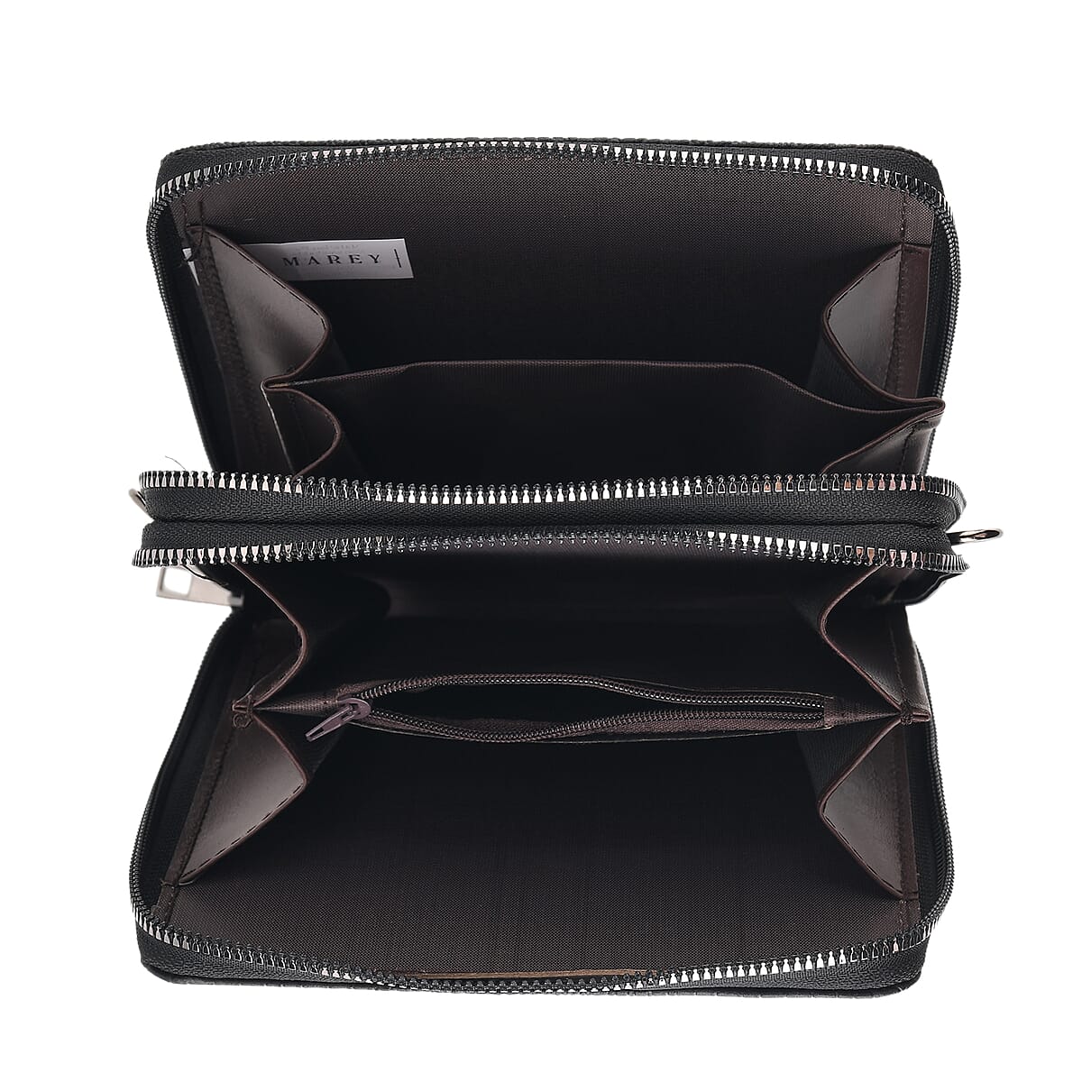 La Marey Black Crocodile Faux Leather Men's Phone Bag image number 2