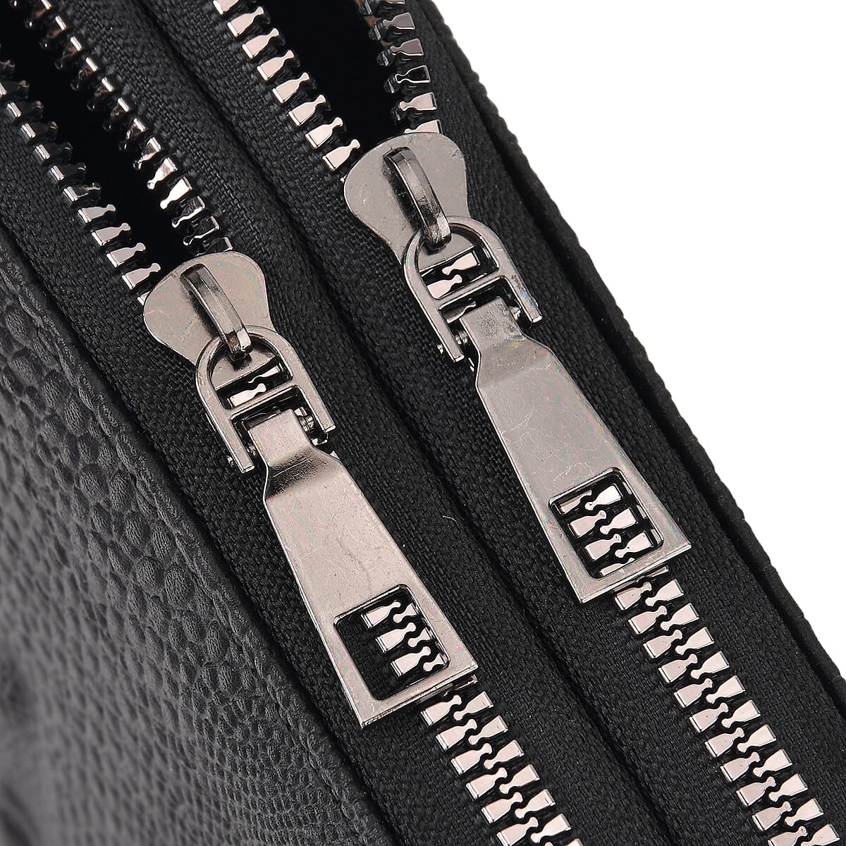 La Marey Black Crocodile Faux Leather Men's Phone Bag image number 3