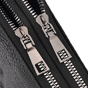 La Marey Black Crocodile Faux Leather Men's Phone Bag