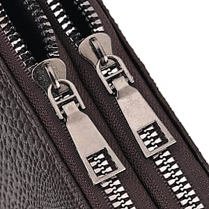 La Marey Brown Crocodile Faux Leather Men's Phone Bag