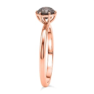 D'Joy Natural Desert Diamond i2-i3 1.00 ctw Solitaire Ring in 18K Vermeil Rose Gold Over Sterling Silver (Size 6.0)