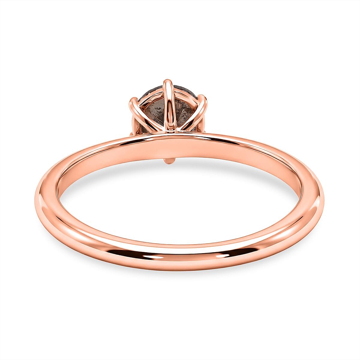 D'Joy Natural Desert Diamond i2-i3 1.00 ctw Solitaire Ring in 18K Vermeil Rose Gold Over Sterling Silver (Size 6.0) image number 4