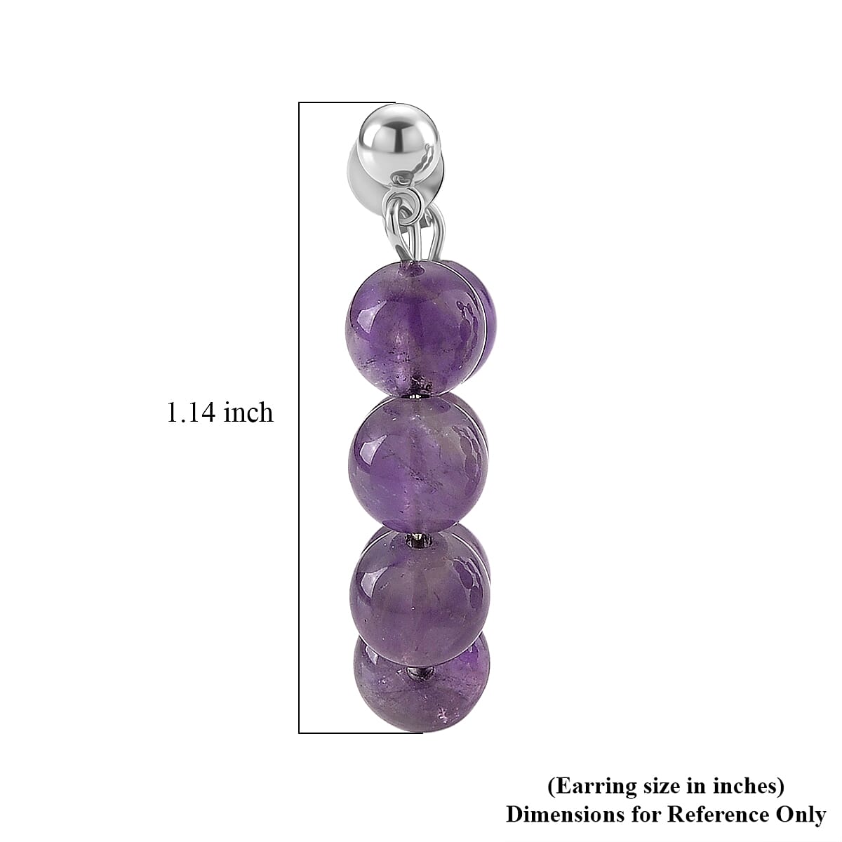 African Amethyst 25.00 ctw Hoop Earrings in Silvertone