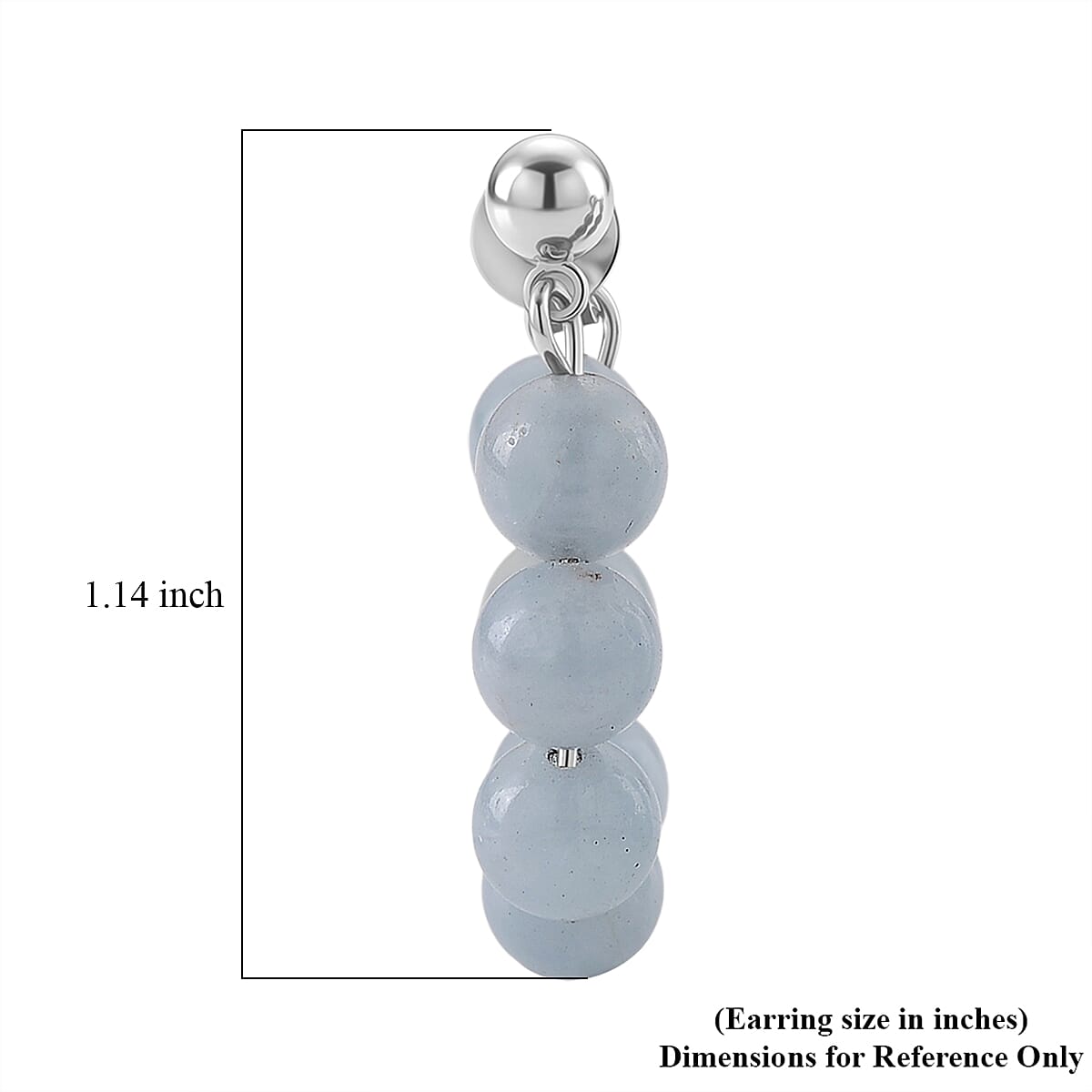 Aquamarine 25.00 ctw Hoop Earrings in Silvertone