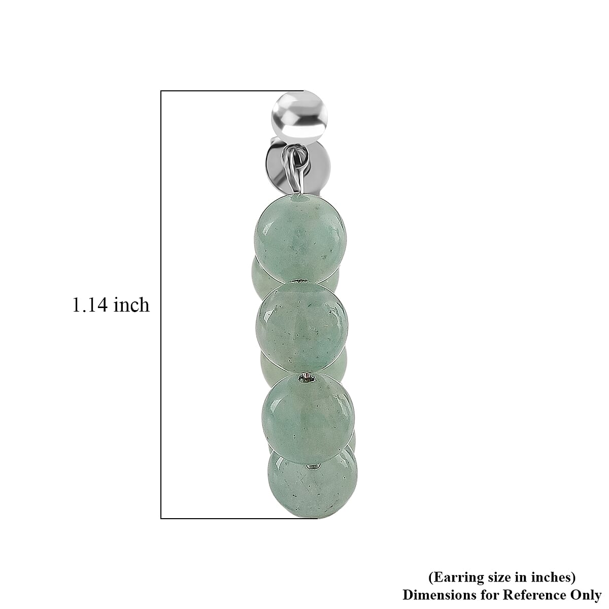 Amazonite 25.00 ctw Hoop Earrings in Silvertone image number 5