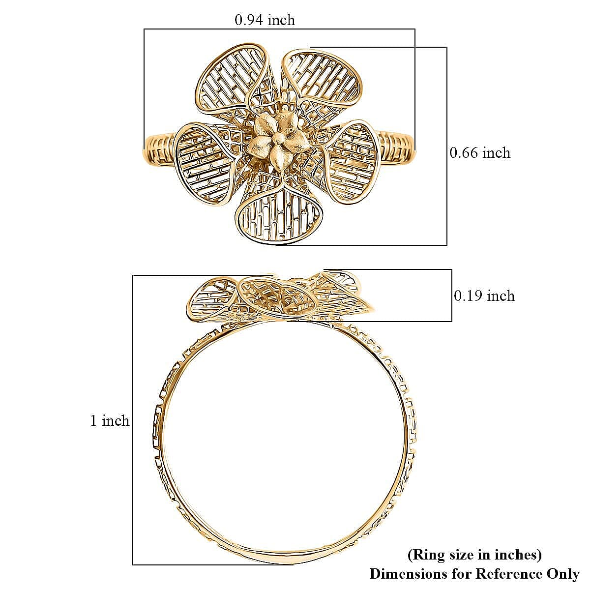 Blooming Floral Ring in 10K Yellow Gold (Size 10.5) 1.44 Grams image number 5