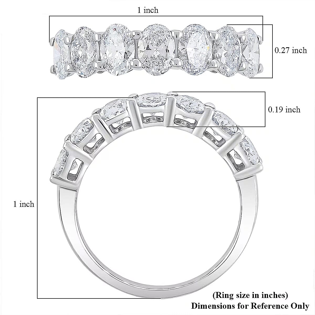 Luxuriant Lab Grown Diamond G-H VS 2.25 ctw Ring in Sterling Silver (Size 6.0) image number 6