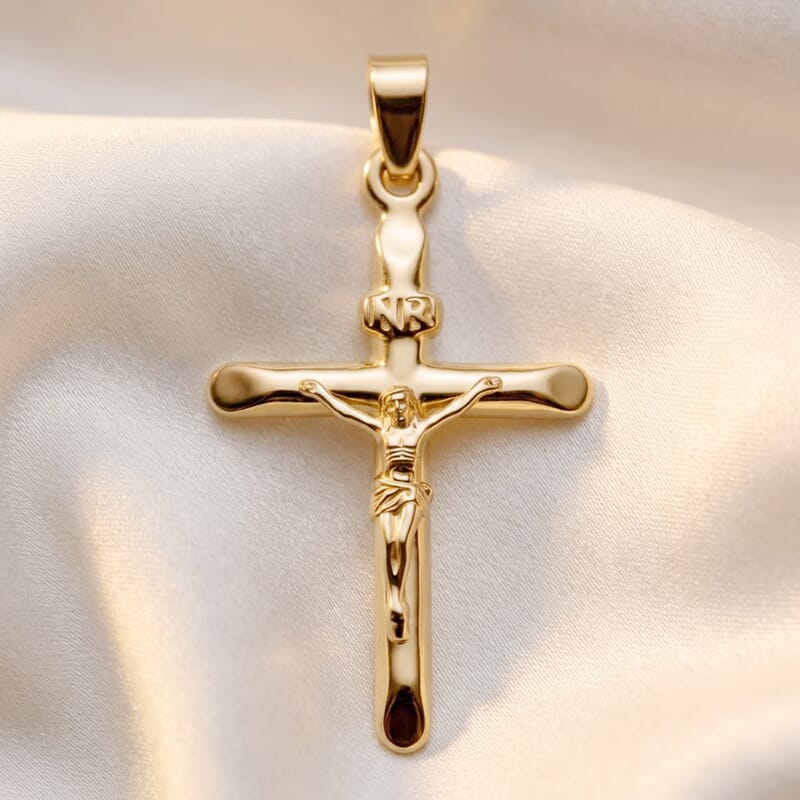 10K Yellow Gold Crucified Cross Pendant without Chain 0.50 Grams