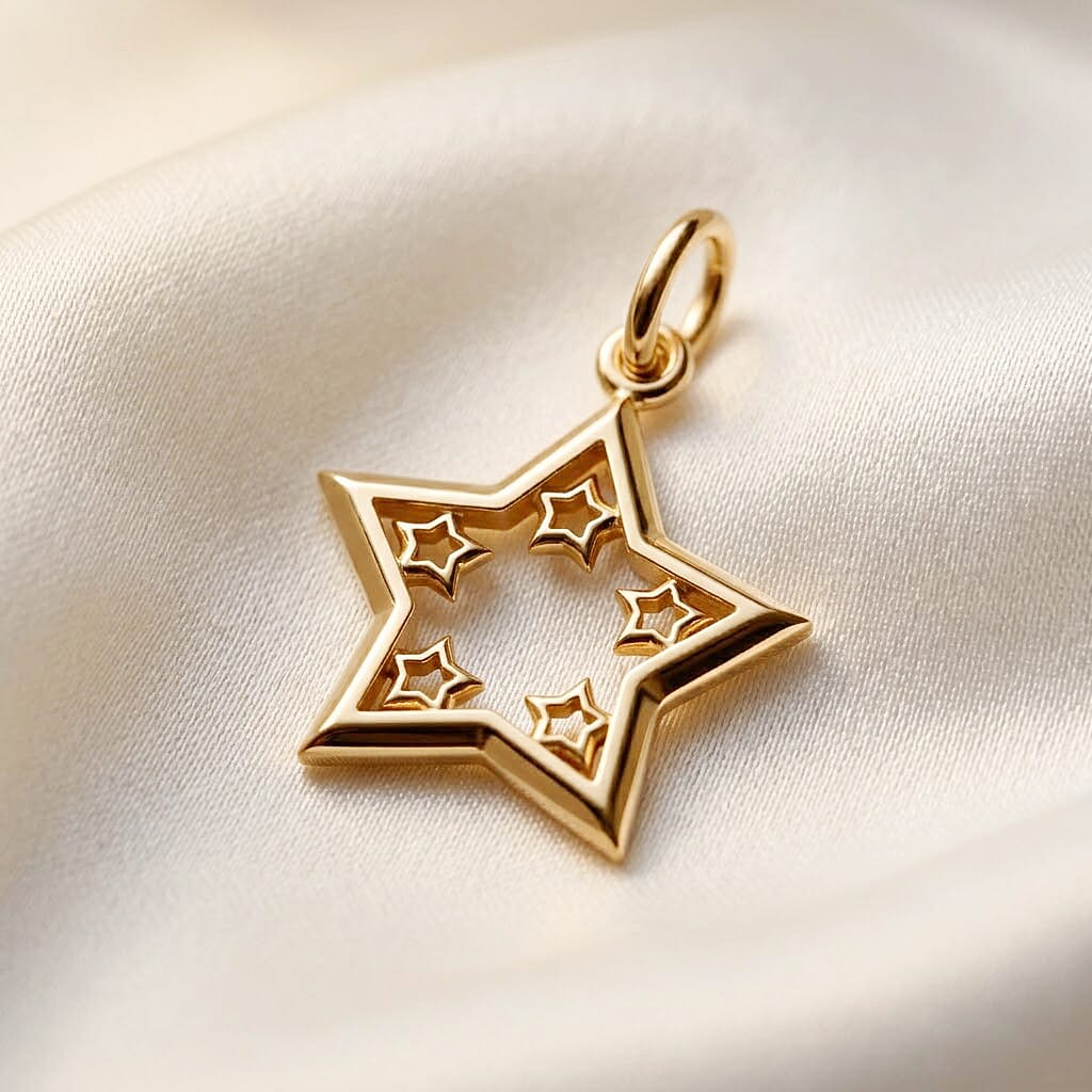 10K Yellow Gold Star Pendant without Chain 1.09 Grams