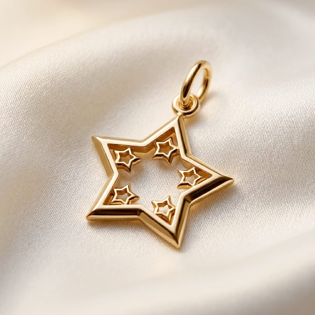 10K Yellow Gold Star Pendant without Chain 1.09 Grams image number 1