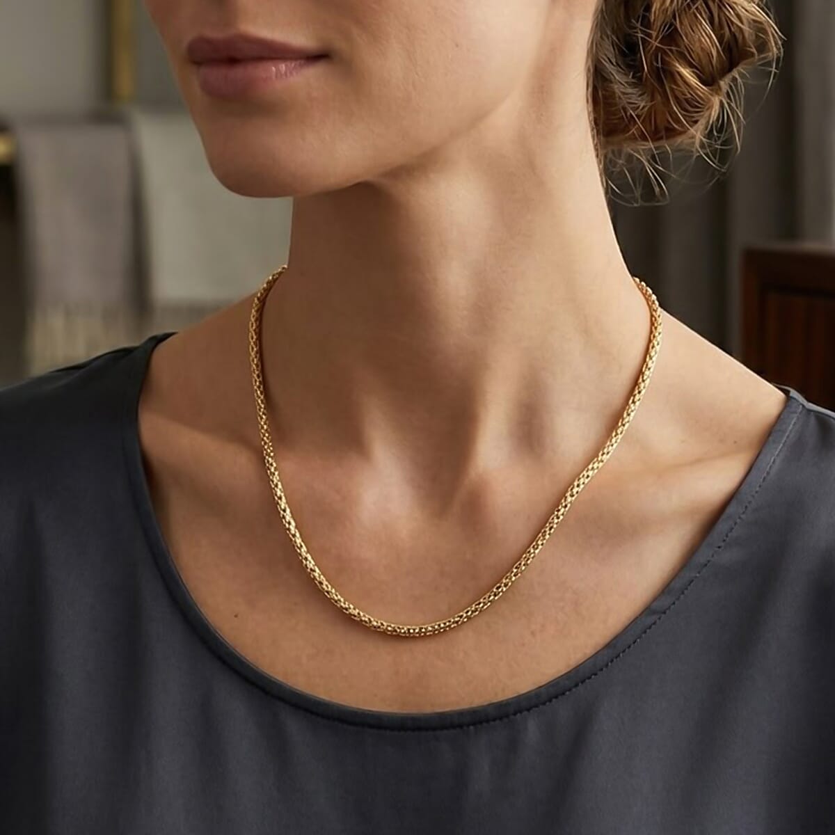 Bismark Chain Necklace in 10K Yellow Gold 5.25 Grams 20 Inches