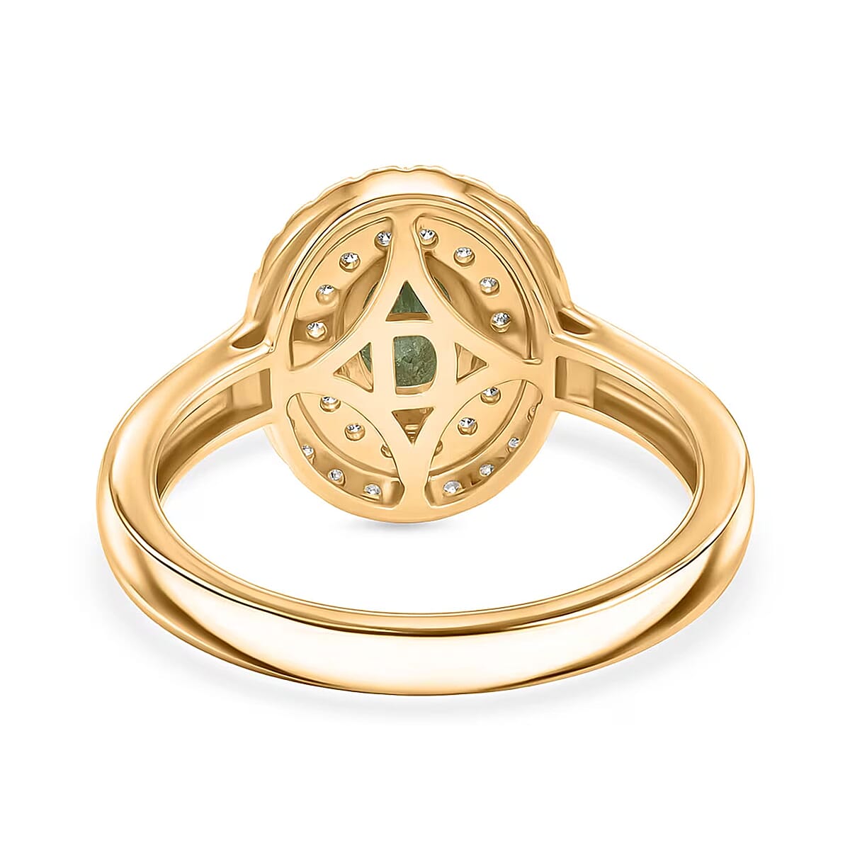 D'Joy Premium Ambanja Demantoid Garnet and Multi Gemstone 1.50 ctw Evergreen Flame Halo Ring in 18K Vermeil Yellow Gold Over Sterling Silver (Size 7.0) image number 6