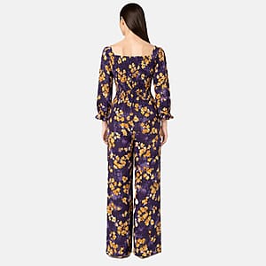 La Marey Multi Purple Maple Printed Embroidered Top - One Size Plus