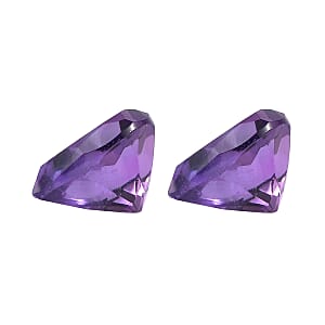 3.20 ctw Heart Cut African Amethyst Loose Gemstone &ndash; AA Grade (Set Of 2) (8 mm)