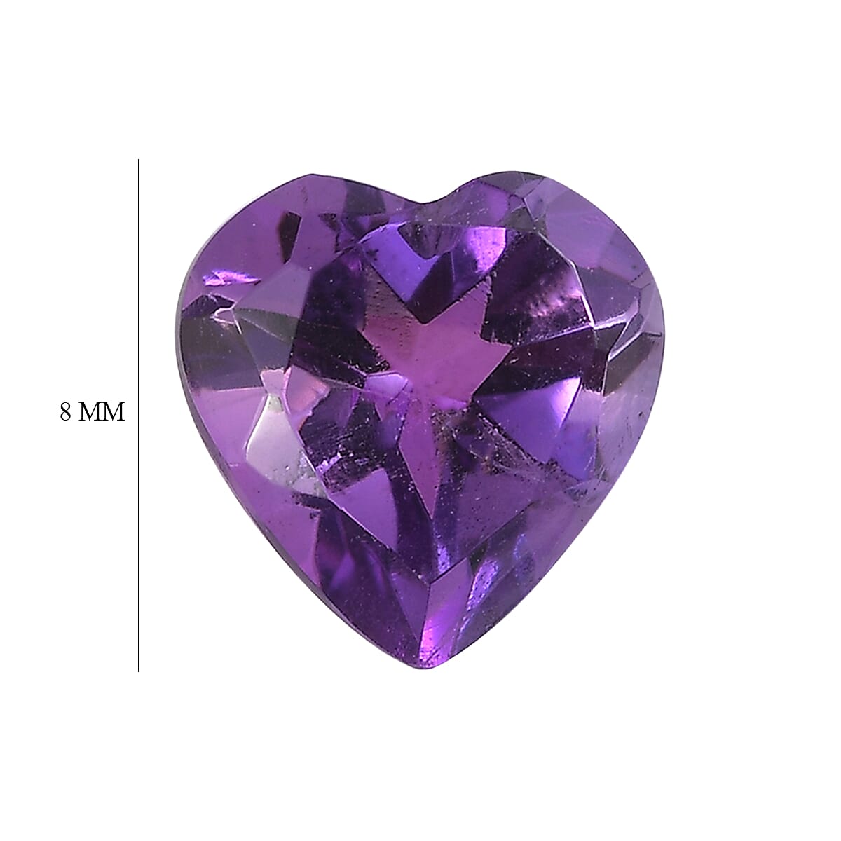 3.20 ctw Heart Cut African Amethyst Loose Gemstone &ndash; AA Grade (Set Of 2) (8 mm) image number 3