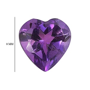3.20 ctw Heart Cut African Amethyst Loose Gemstone &ndash; AA Grade (Set Of 2) (8 mm)