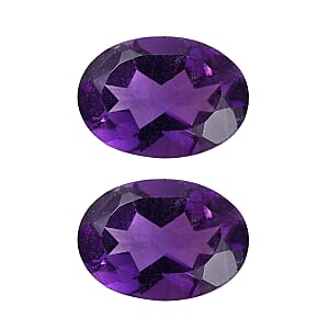 1.15 ctw Oval Cut African Amethyst Loose Gemstone &ndash; AAA Grade (Set Of 2) (7x5 mm)