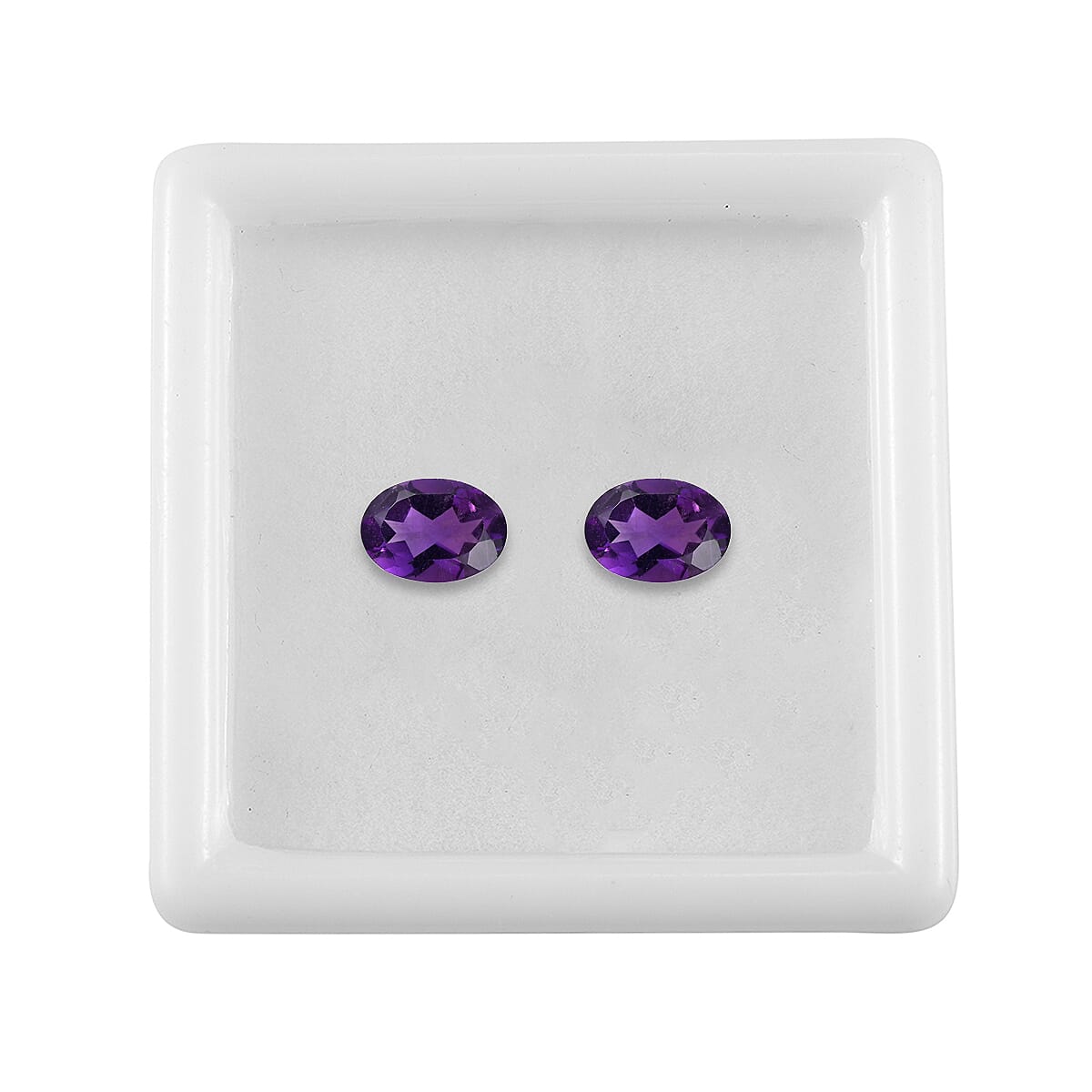 1.15 ctw Oval Cut African Amethyst Loose Gemstone &ndash; AAA Grade (Set Of 2) (7x5 mm) image number 2