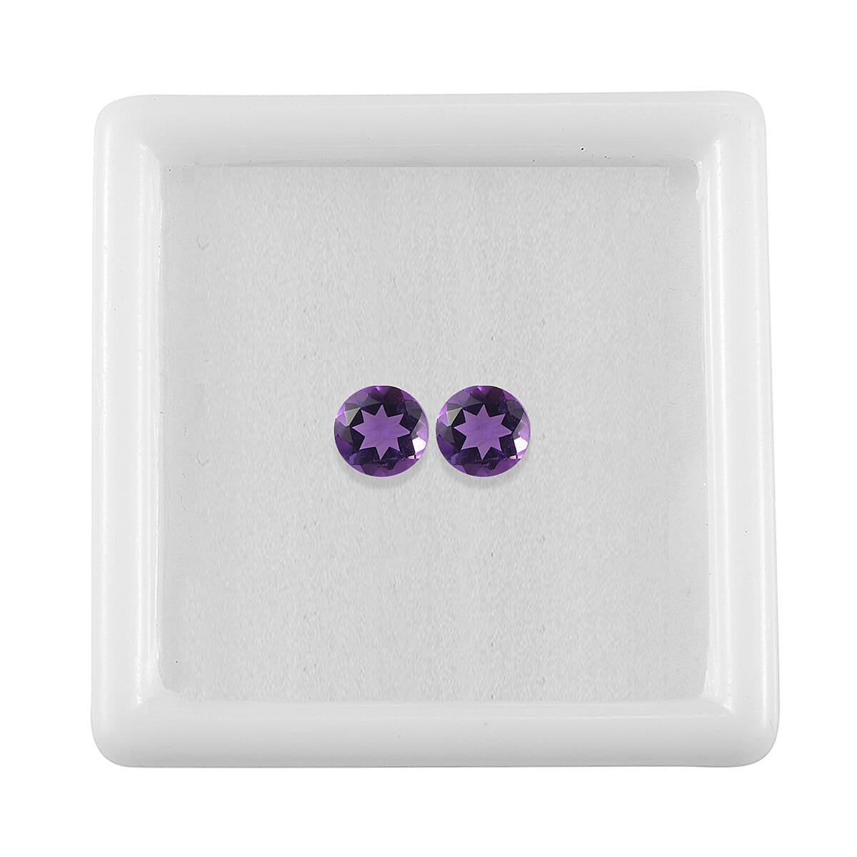 0.44 ctw Round Cut African Amethyst Loose Gemstone &ndash; AA Grade (Set Of 2) (4 mm) image number 3