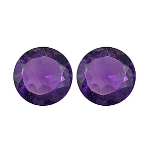 0.68 ctw Round Cut African Amethyst Loose Gemstone &ndash; AAA Grade (Set Of 2) (5 mm)