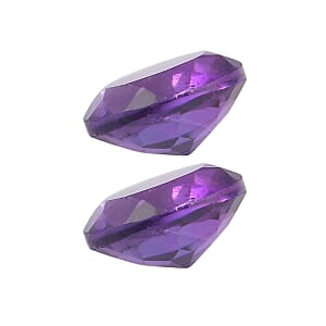 0.68 ctw Round Cut African Amethyst Loose Gemstone &ndash; AAA Grade (Set Of 2) (5 mm)