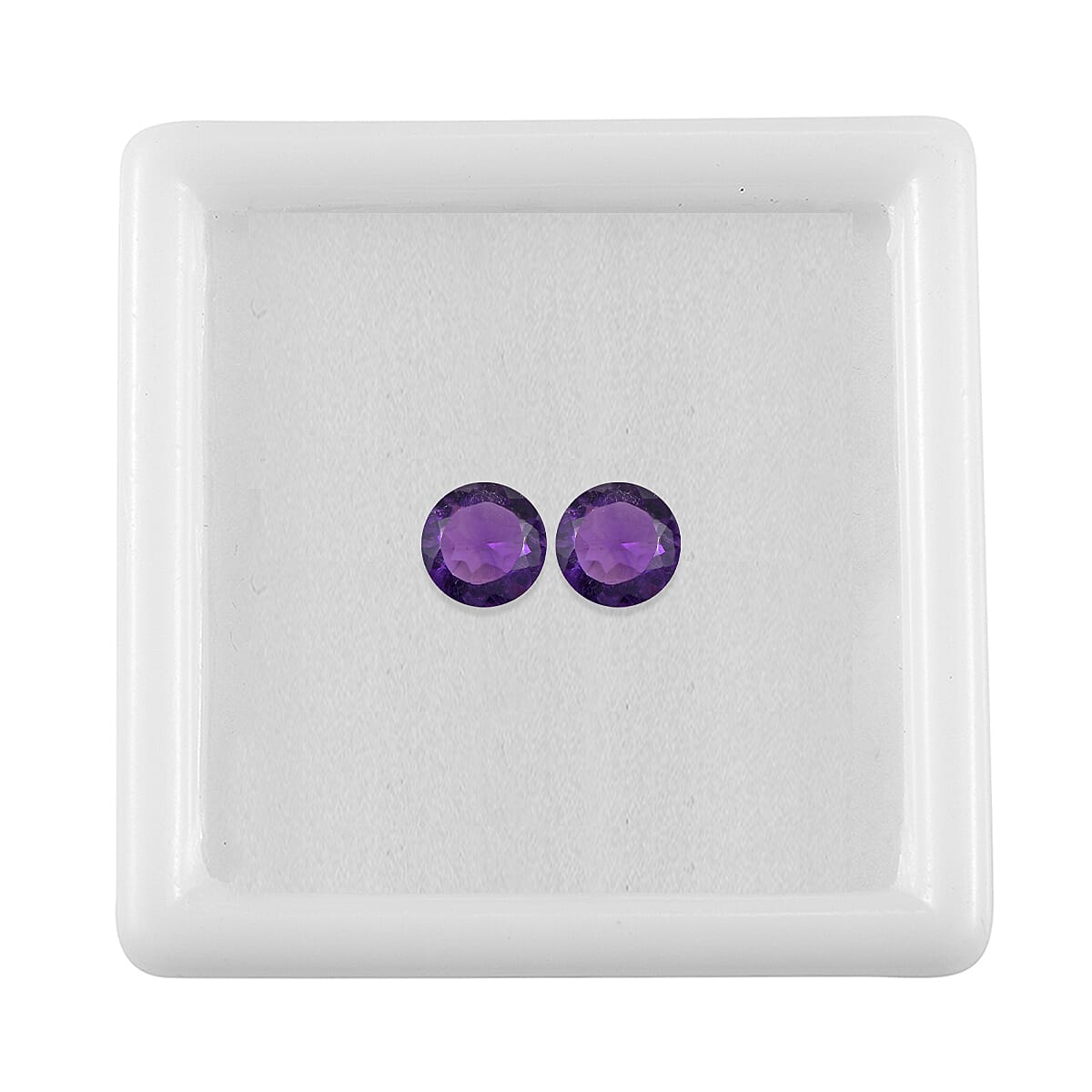 0.68 ctw Round Cut African Amethyst Loose Gemstone &ndash; AAA Grade (Set Of 2) (5 mm) image number 3