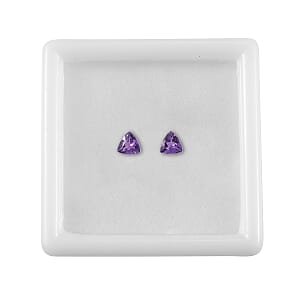0.35 ctw Trillion Cut African Amethyst Loose Gemstone (Set Of 2) (4 mm)
