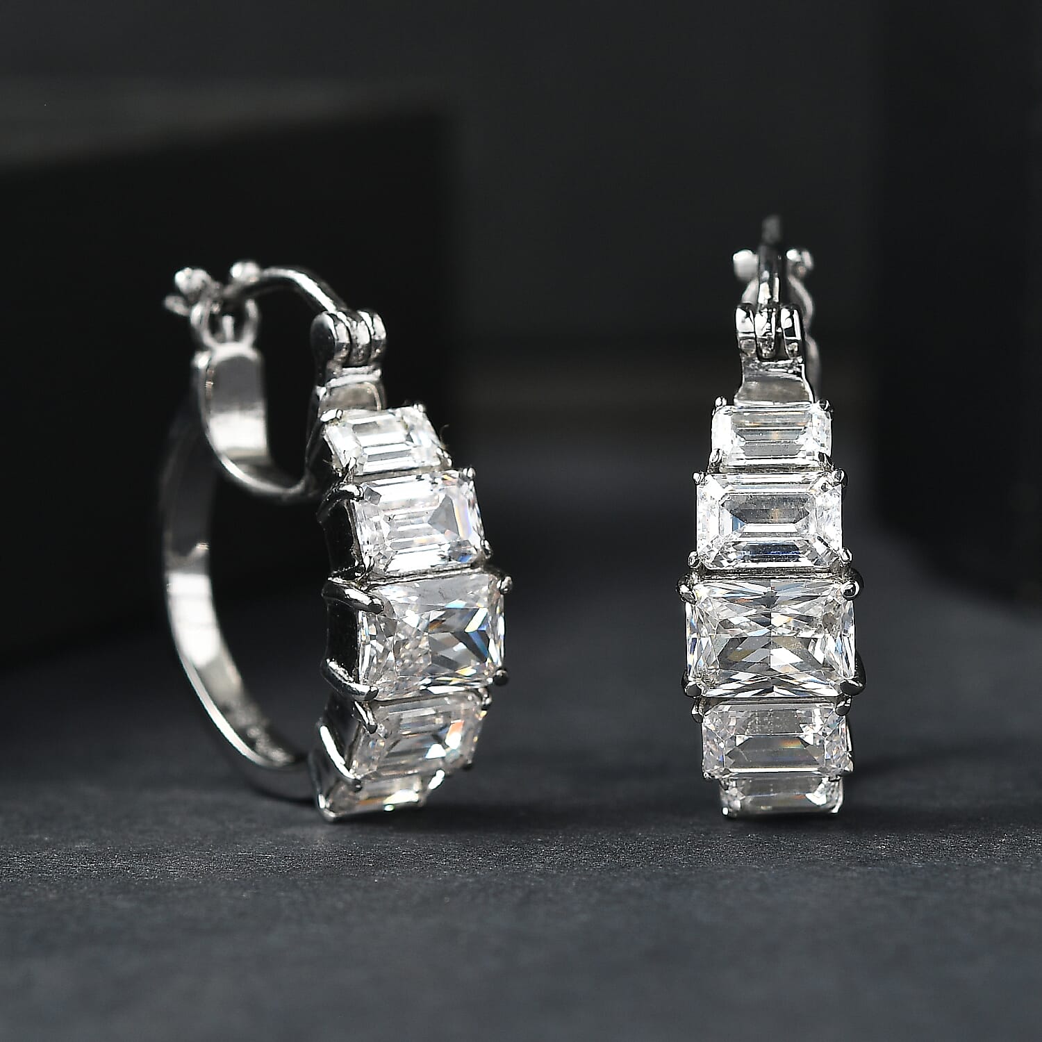 EverTrue Simulated Diamond Earrings in Stainless Steel