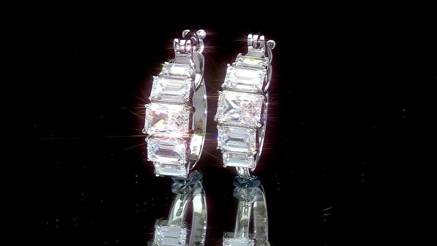 EverTrue Simulated Diamond Earrings in Stainless Steel