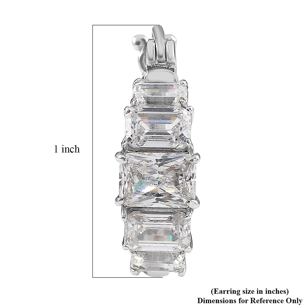 EverTrue Simulated Diamond Earrings in Stainless Steel image number 5