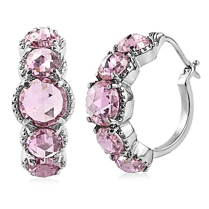 EverTrue Simulated Pink Diamond Earrings in Stainless Steel