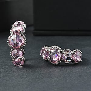 EverTrue Simulated Pink Diamond Earrings in Stainless Steel