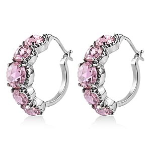 EverTrue Simulated Pink Diamond Earrings in Stainless Steel